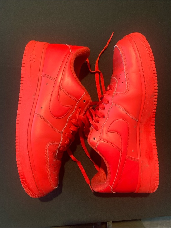 Nike Other - Nike Air Force 1 Men's Red Leather Low-Top Sneakers